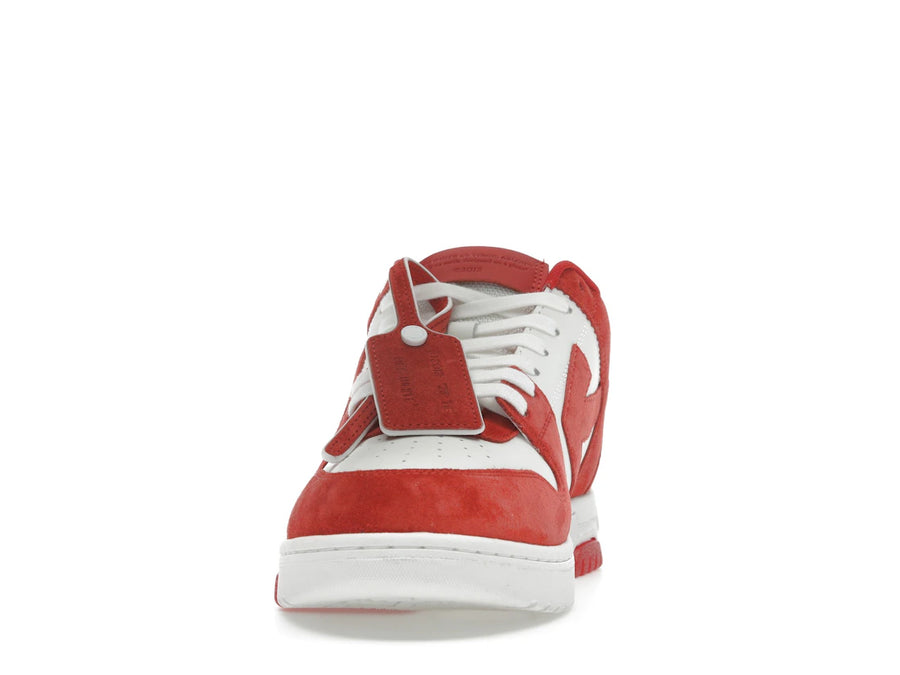 OFF-WHITE Out Of Office "OOO" Baskets basses en daim rouge brique et blanc