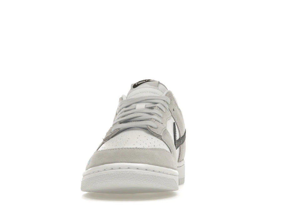 Nike Dunk Low White Grey Navy Aqua Mini Swoosh