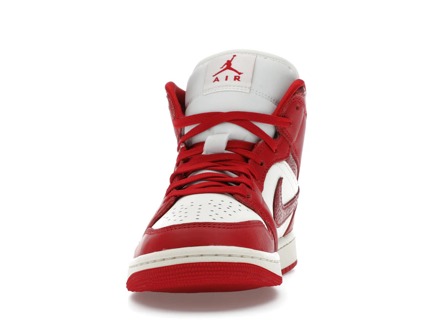 Jordan 1 Mid SE Rouge Cuir Craquelé (Femme)