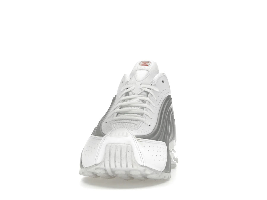 Nike Shox R4 Blanc Cramoisi Vif Argent Métallisé