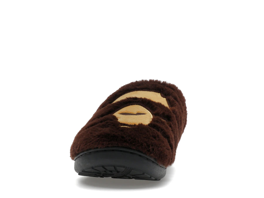 A Bathing Ape Ape Head Puffer Sandals Subu Brown