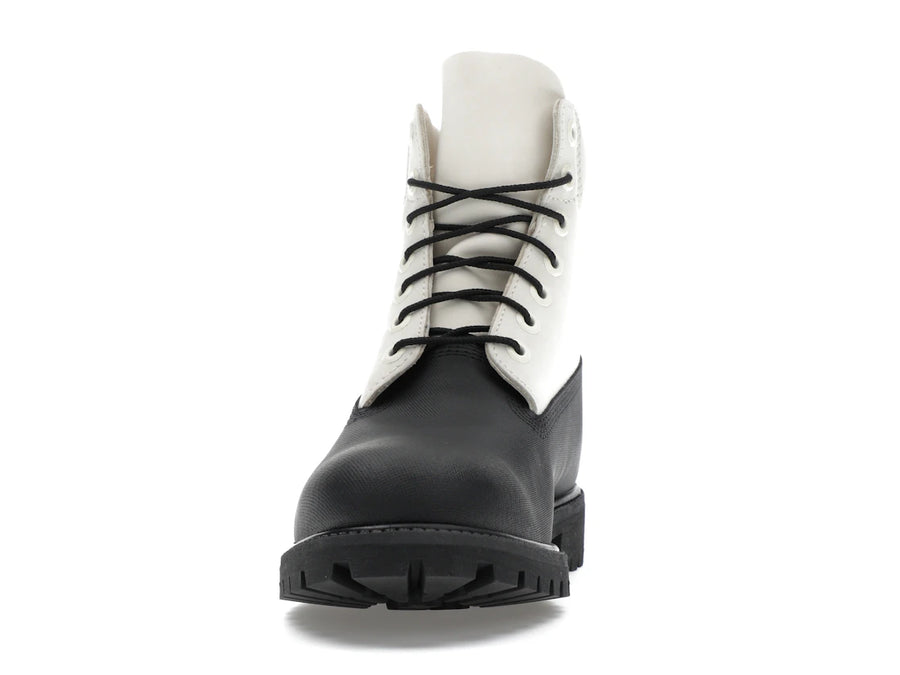 Bottes de ski Timberland 6" School Premium imperméables, noires, en cuir Helcor blanc