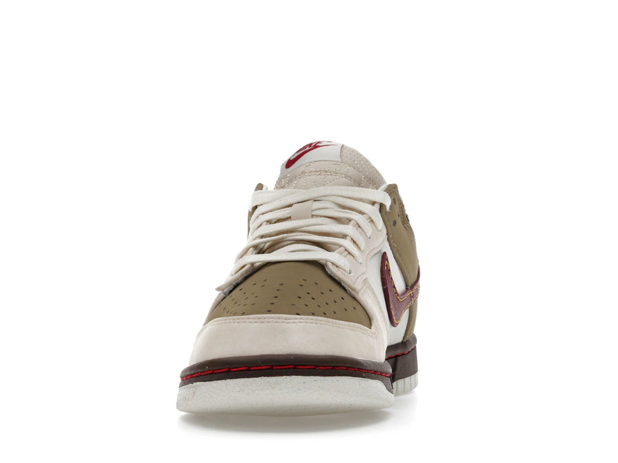 Nike Dunk Low Retro Kaki Rouge Équipe Blanc Perle (Femme)