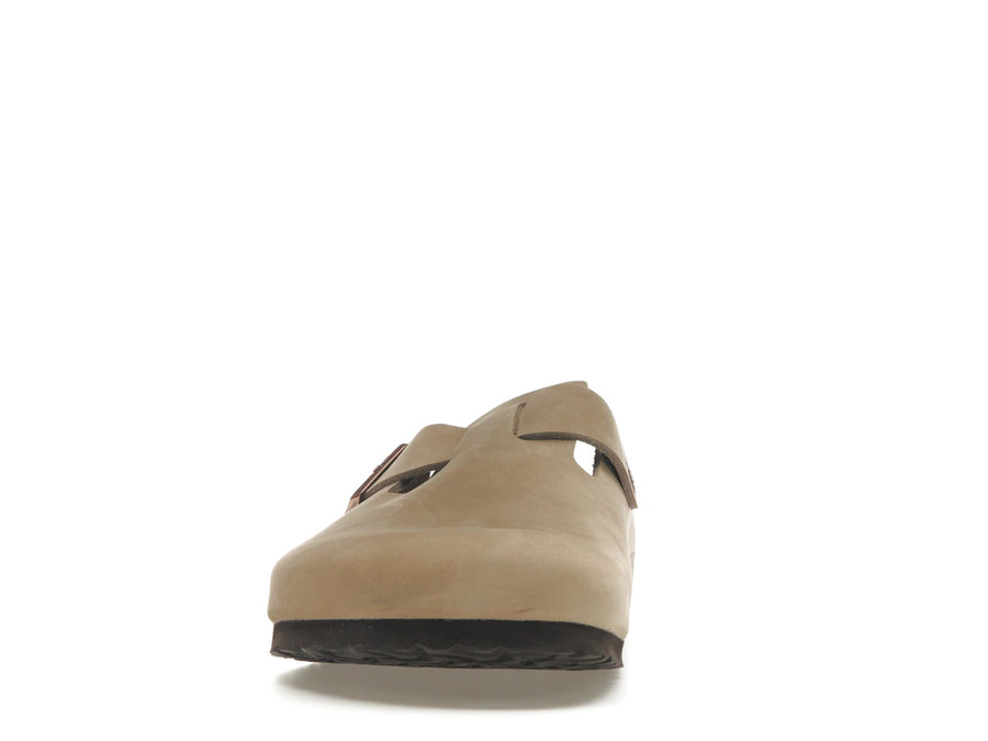 Birkenstock Boston en cuir huilé marron tabac