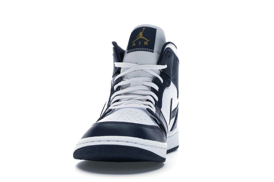 Jordan 1 Mid Blanc Métallisé Or Obsidien