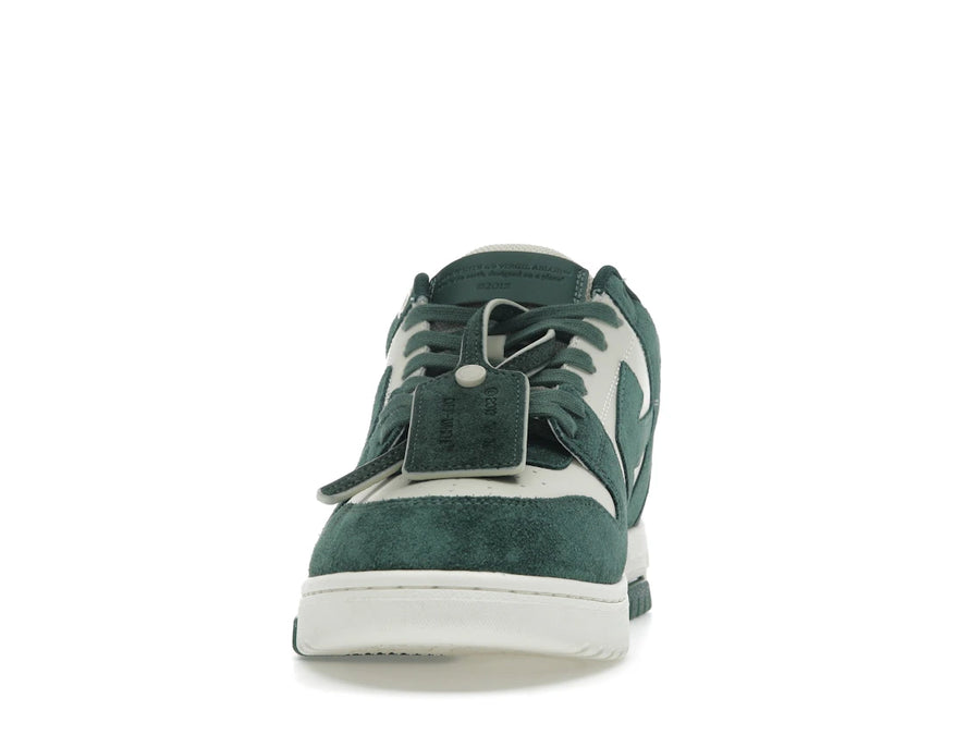OFF-WHITE Out Of Office "OOO" Baskets basses en daim vert jais écru