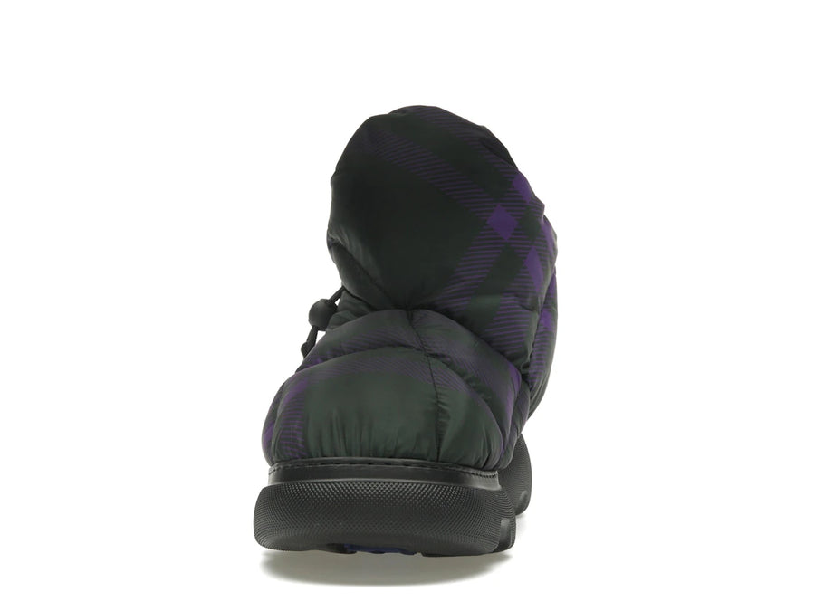 Bottines Burberry Check Pillow noires et violettes (Femme)