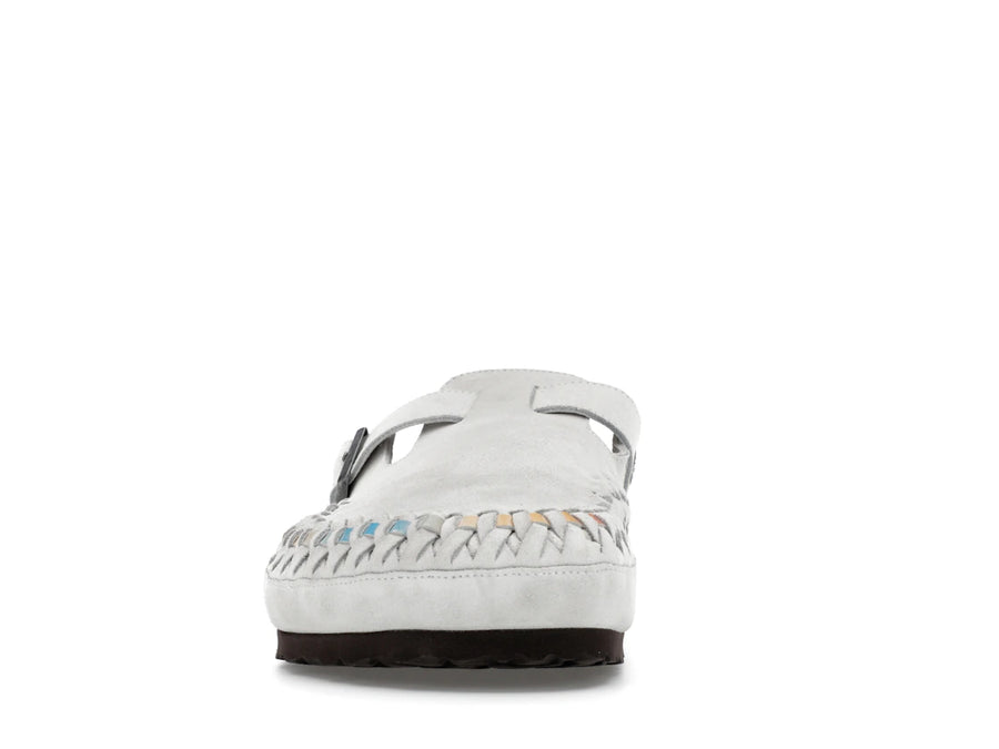 Birkenstock Boston en daim tressé Kith Blanc antique tie-dye