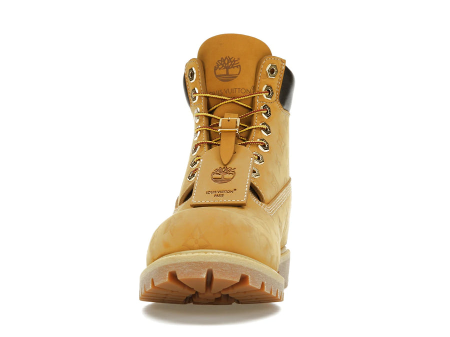 Bottines Louis Vuitton Timberland 6" à monogramme couleur blé