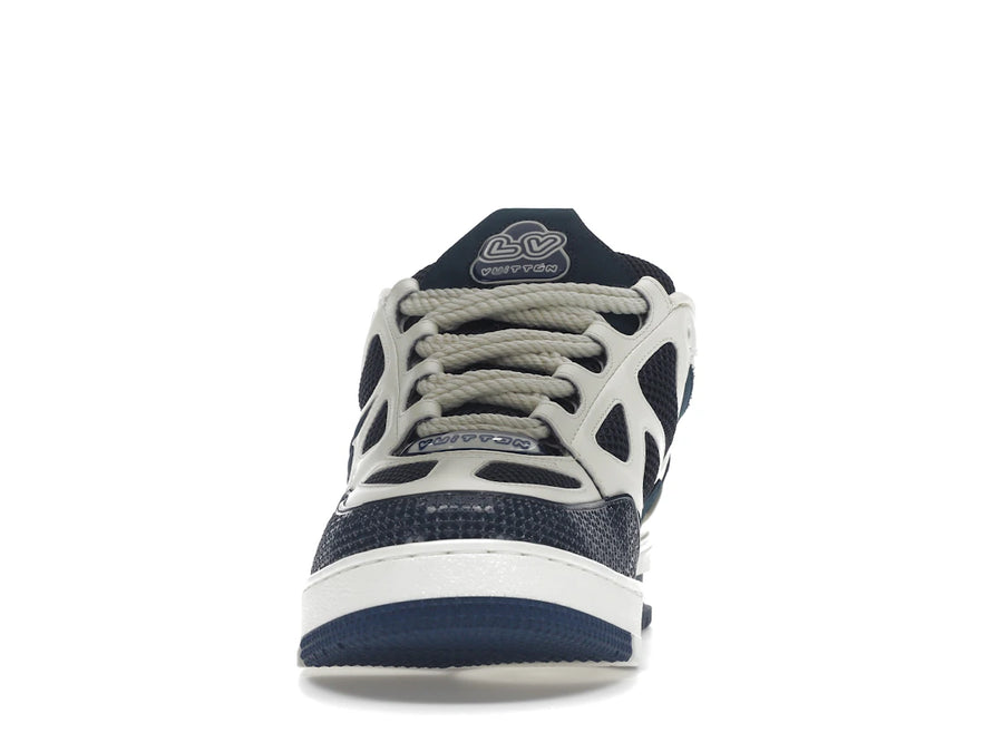 Baskets Louis Vuitton LV Skate bleu marine et blanches