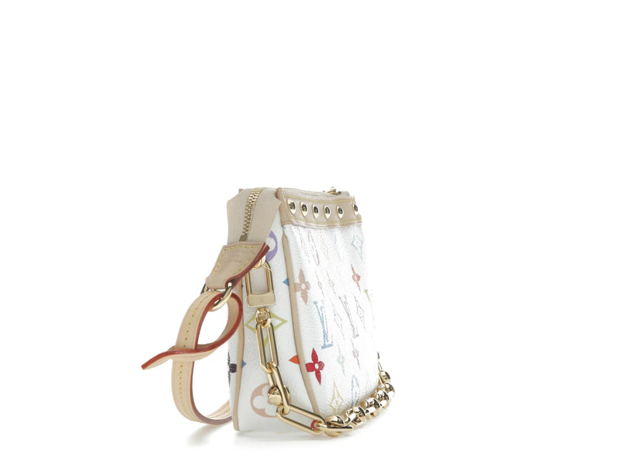 Pochette Accessoires Louis Vuitton x Takashi Murakami Blanche Multicolore