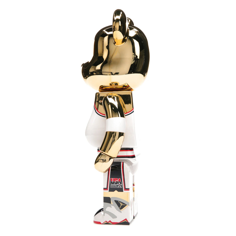 Bearbrick Michael Jordan 1992 Team USA (Dream Team) 100% & 400% Set Gold Chrome