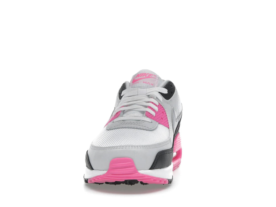 Nike Air Max 90 Blanc Rose Fluorescent Gris Loup (Femme)