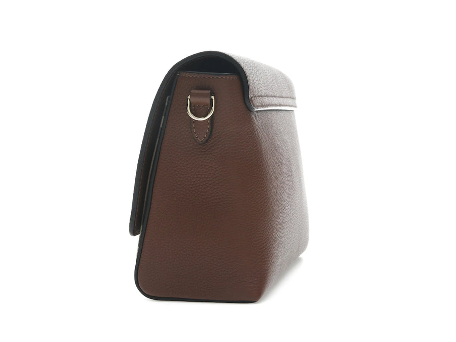 Sac bandoulière Burberry Vintage Check and Leather Note, couleur fauve