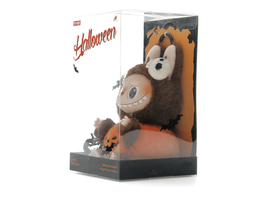Pendentif en peluche citrouille assise Pop Mart Labubu Happy Halloween Party Series