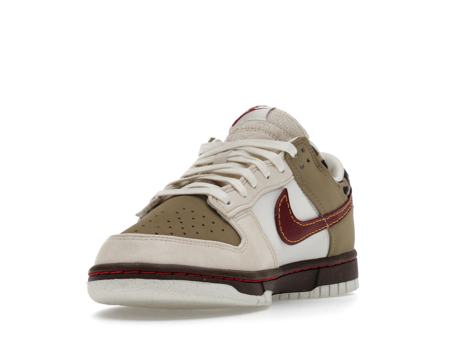 Nike Dunk Low Retro Kaki Rouge Équipe Blanc Perle (Femme)