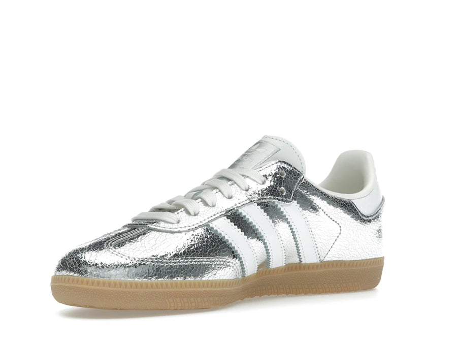 adidas Samba OG Silver Metallic Cracked Leather (Women's)