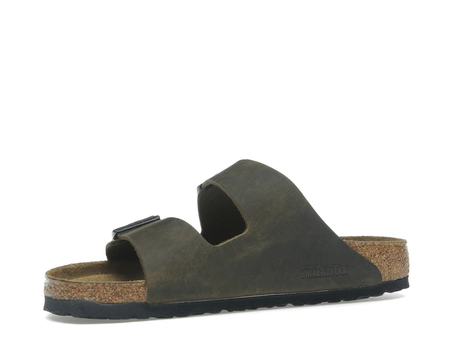 Birkenstock Arizona, semelle souple, cuir huilé, kaki délavé