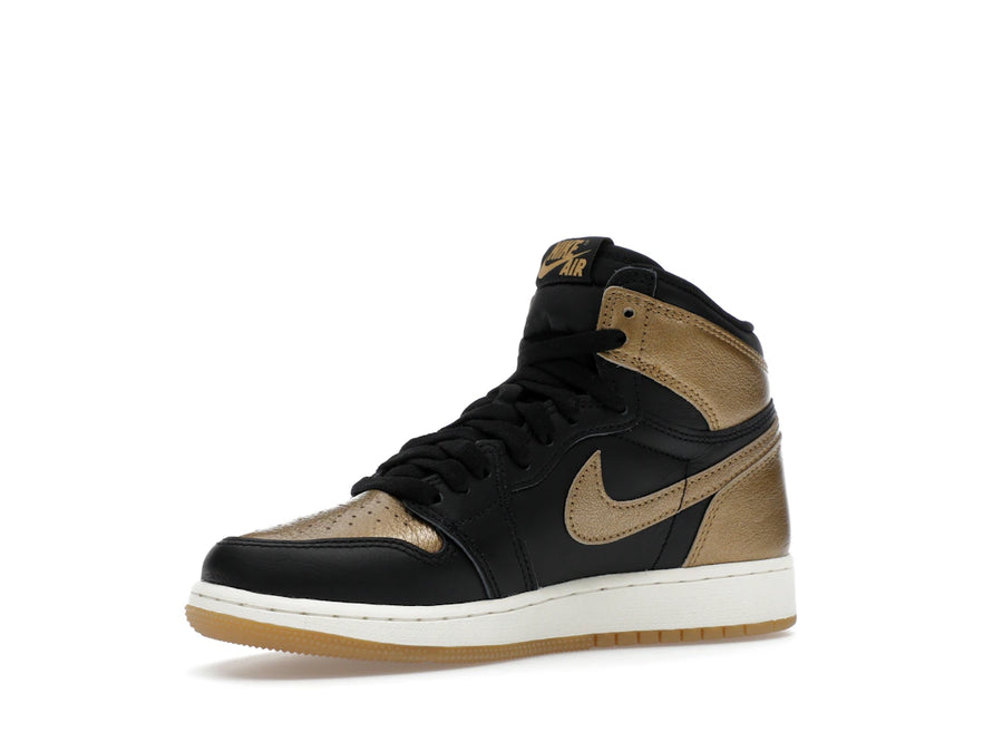 Jordan 1 Retro High OG Noir Or Métallisé (GS)
