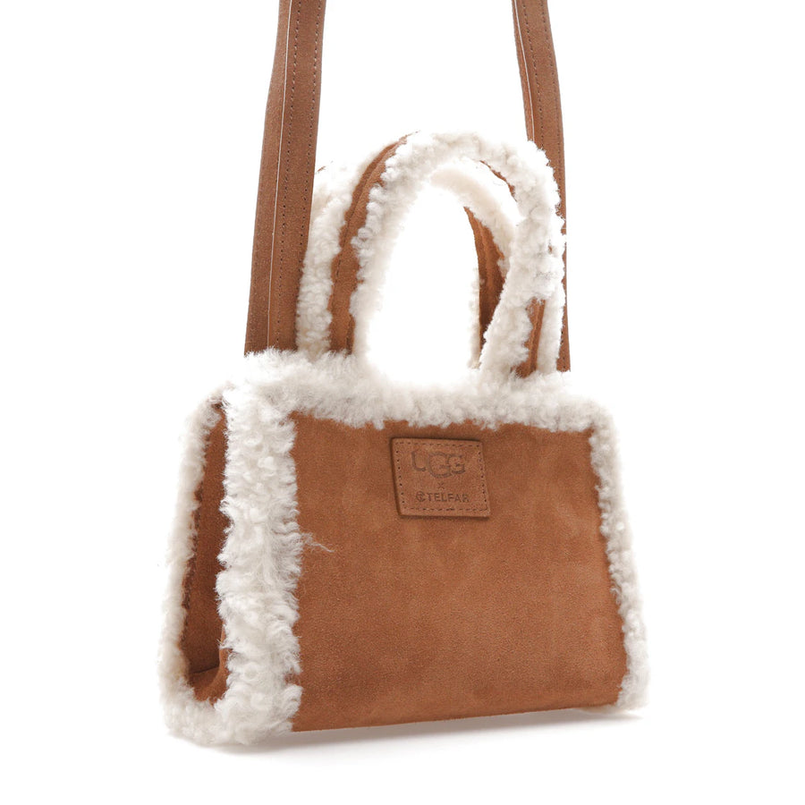 Sac cabas Telfar x UGG, petit modèle, couleur châtaigne
