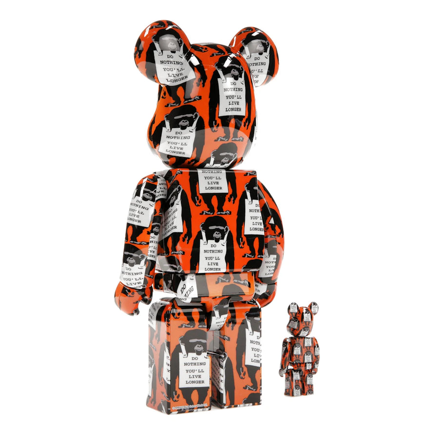 Ensemble de panneaux Bearbrick Monkey 100 % et 400 % orange