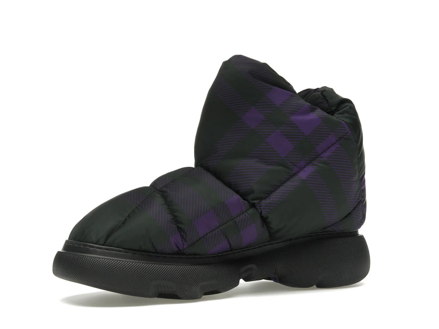 Bottines Burberry Check Pillow noires et violettes (Femme)