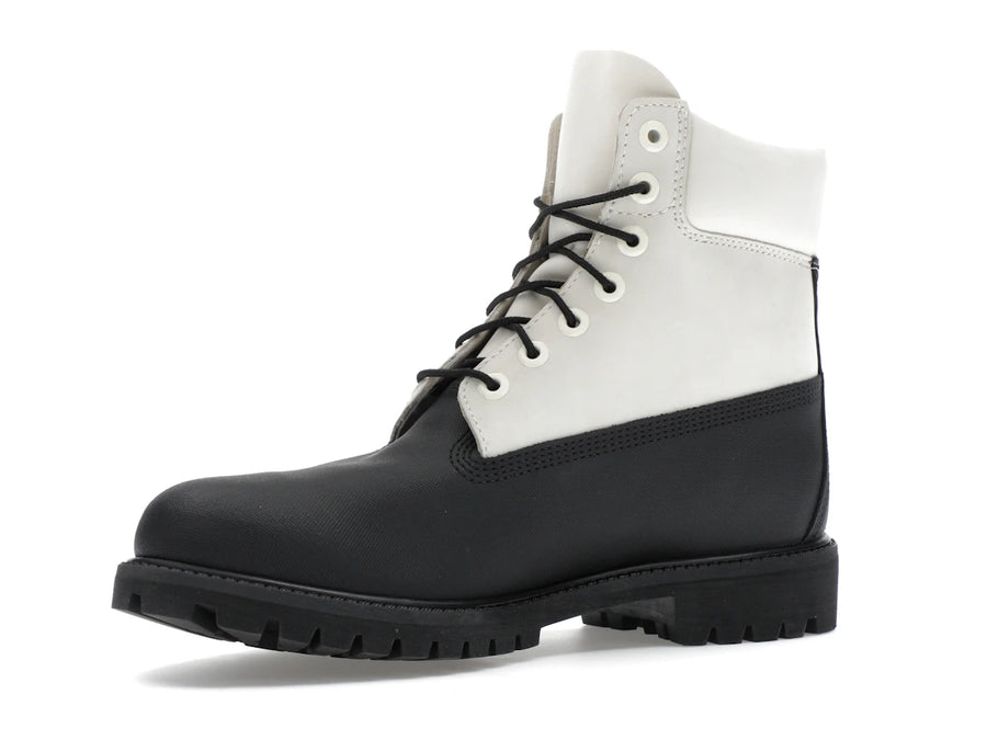 Bottes de ski Timberland 6" School Premium imperméables, noires, en cuir Helcor blanc