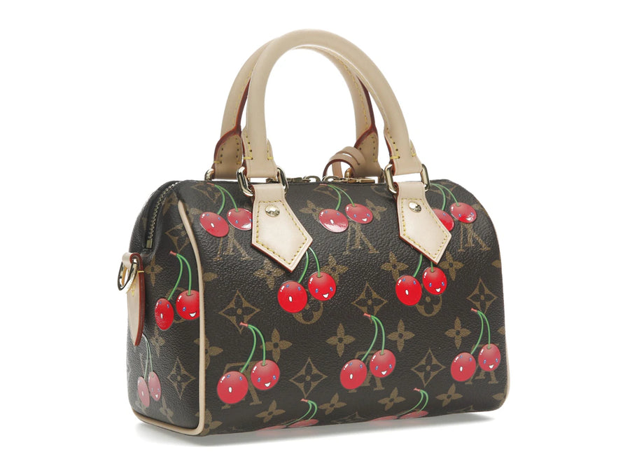 Sac Speedy Bandoulière 20 Cherry Monogram marron Louis Vuitton x Takashi Murakami