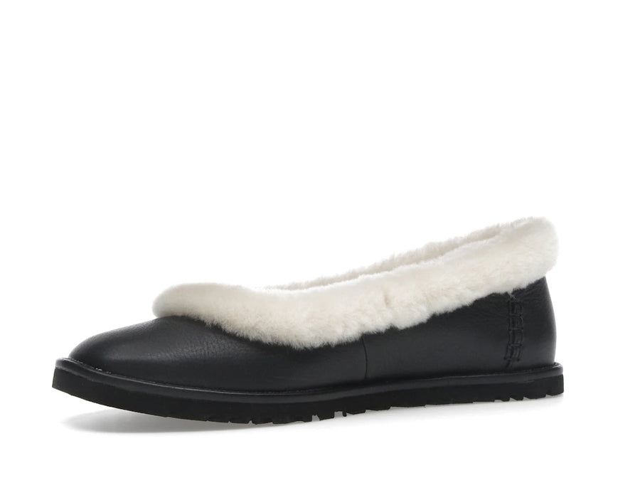 Ballerines plates en cuir UGG Zora noires (Femme)