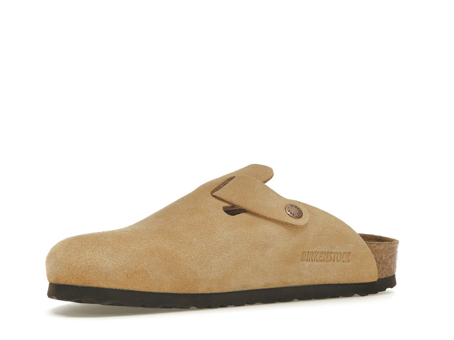 Birkenstock Boston en daim couleur crème latte