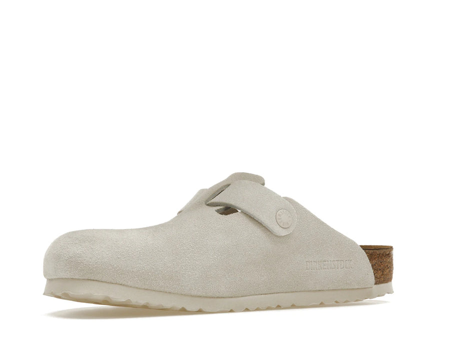 Birkenstock Boston en daim blanc antique