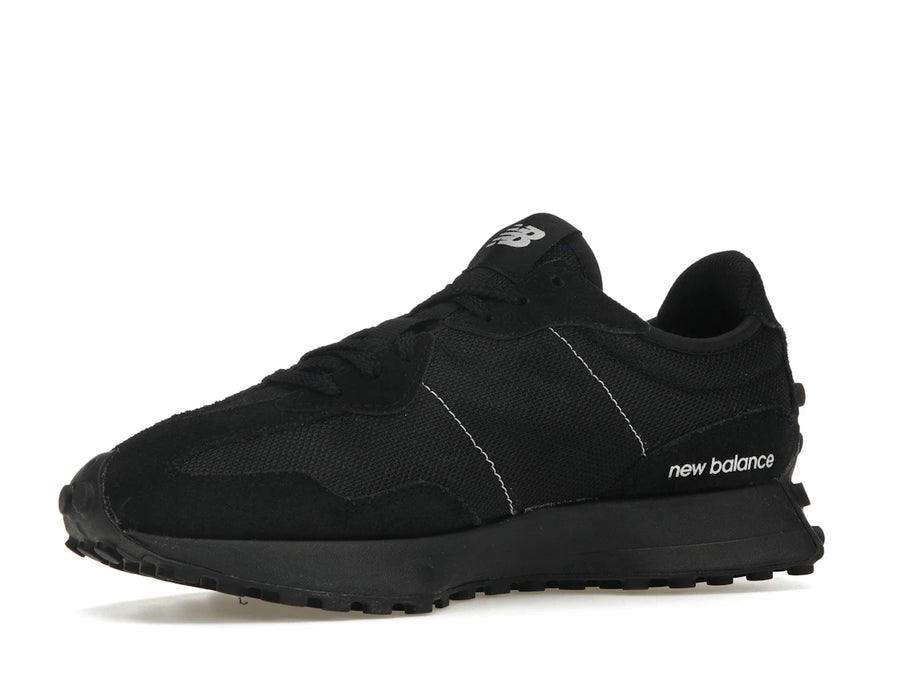 New Balance 327 Black White Tongue Logo