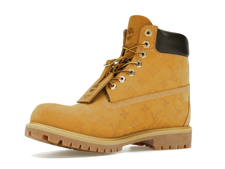 Bottines Louis Vuitton Timberland 6" à monogramme couleur blé