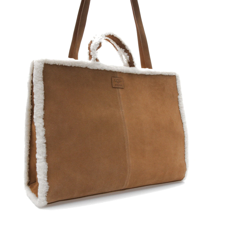 Sac cabas Telfar x UGG, grand modèle, couleur châtaigne