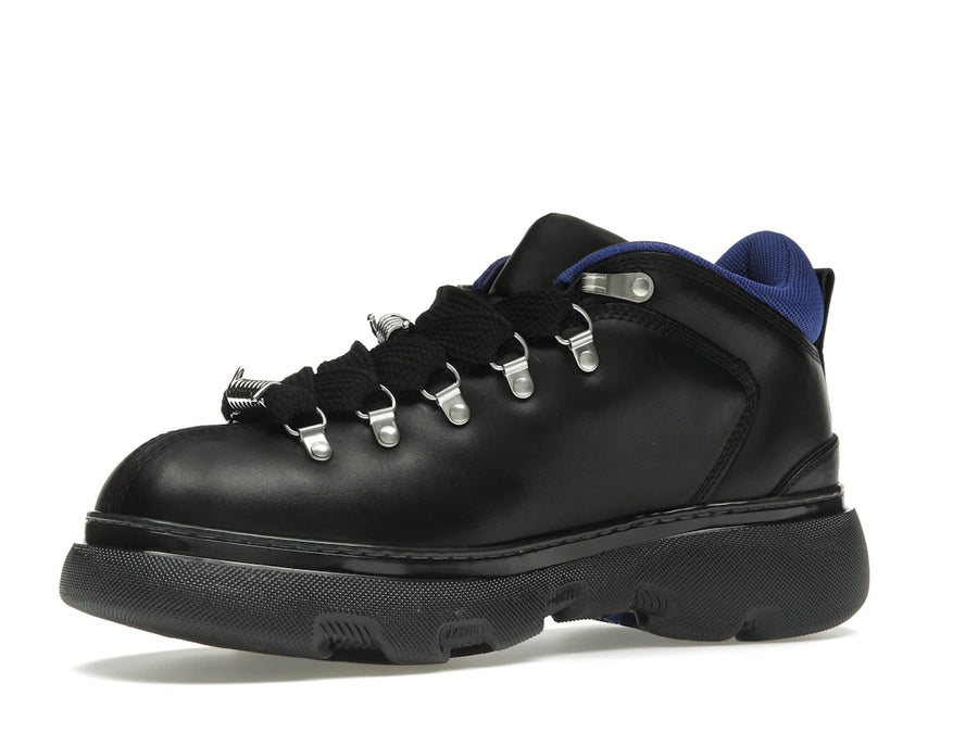 Bottes de randonnée en cuir noir Burberry