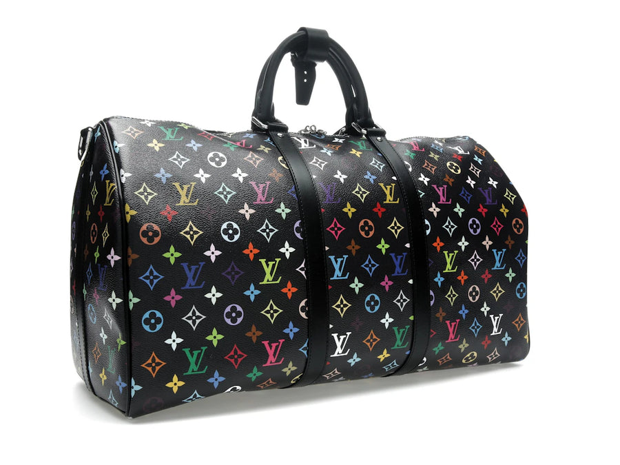 Louis Vuitton x Takashi Murakami Keepall Bandouliere 50 Black Multicolored