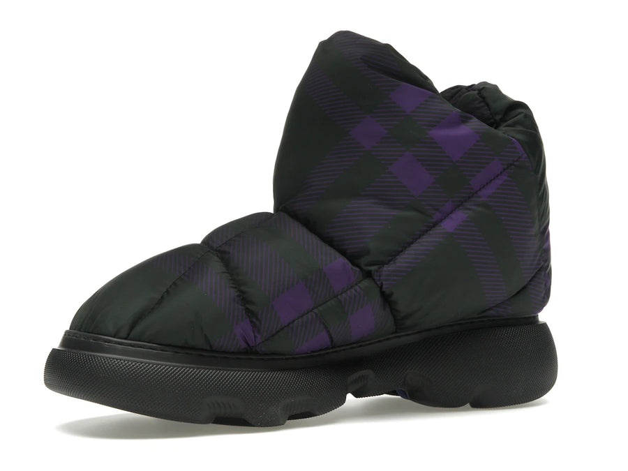 Bottes Burberry à carreaux noir et violet