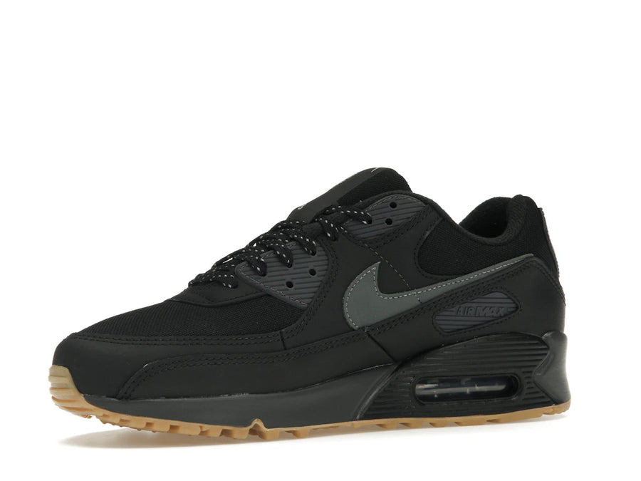 Nike Air Max 90 Noir Gris Fumée Gomme Réfléchissante