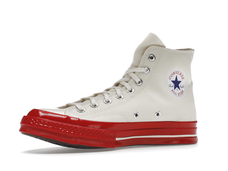 Converse Chuck Taylor All Star 70 Hi Comme des Garcons PLAY Egret Red Midsole