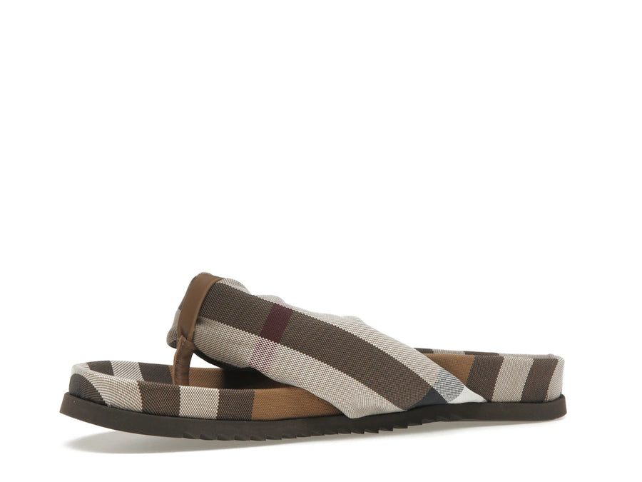 Burberry Check Print Thong Sandals Brown