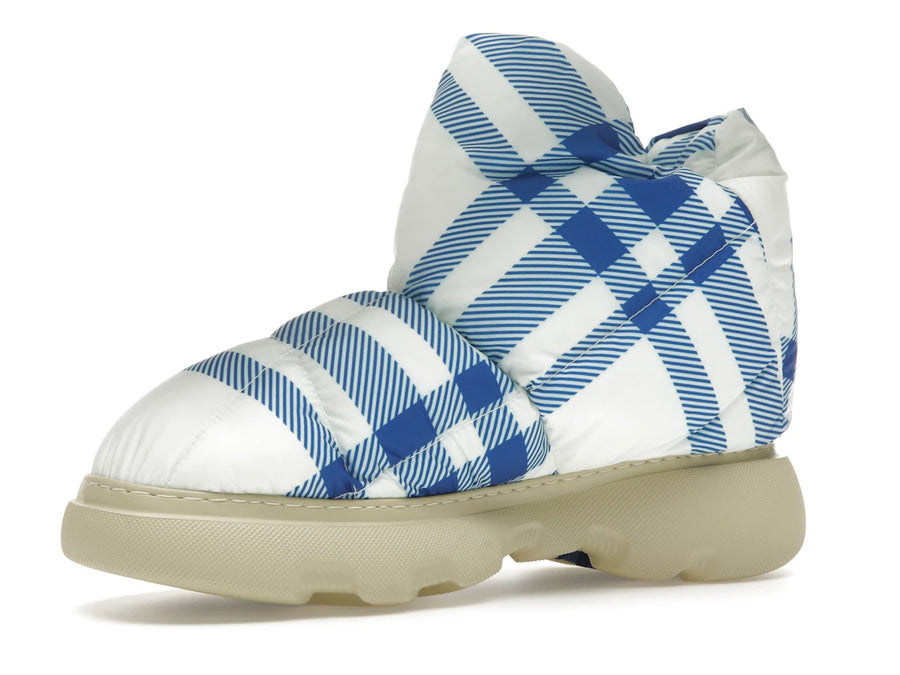 Bottes Burberry à carreaux bleu et blanc