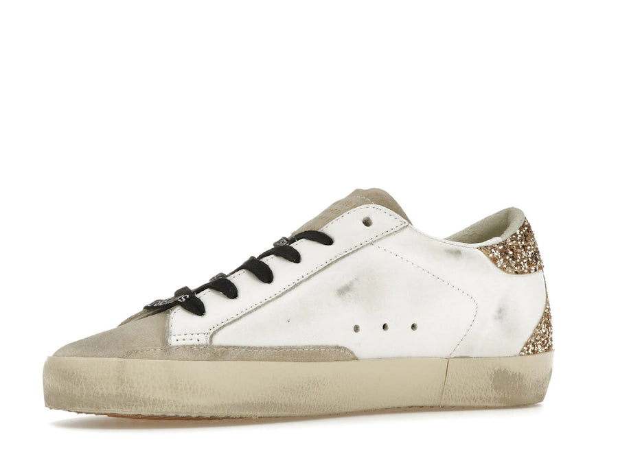 Golden Goose Super-Star Blanc Argent Or Paillettes (Femme)
