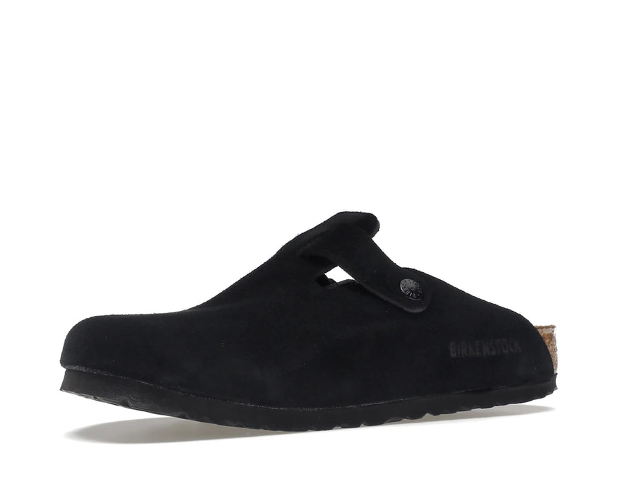 Birkenstock Boston à semelle souple en daim noir
