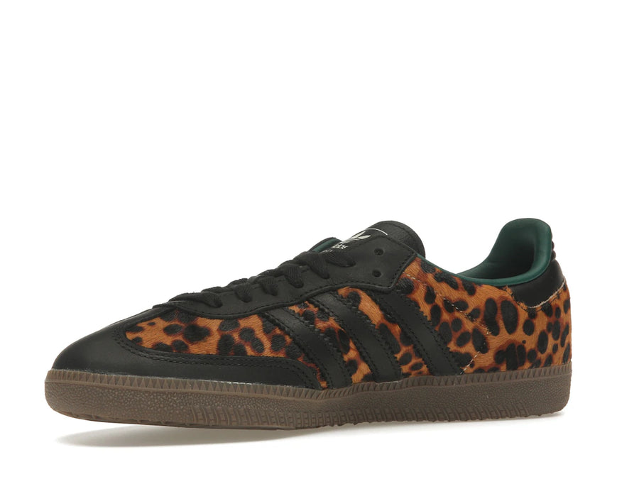 adidas Samba OG Noir Vert Léopard (Femme)