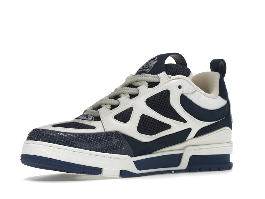 Baskets Louis Vuitton LV Skate bleu marine et blanches