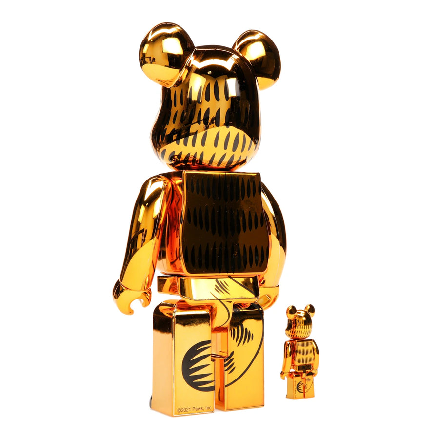 Bearbrick Garfield 100% & 400% Set Gold Chrome Ver.