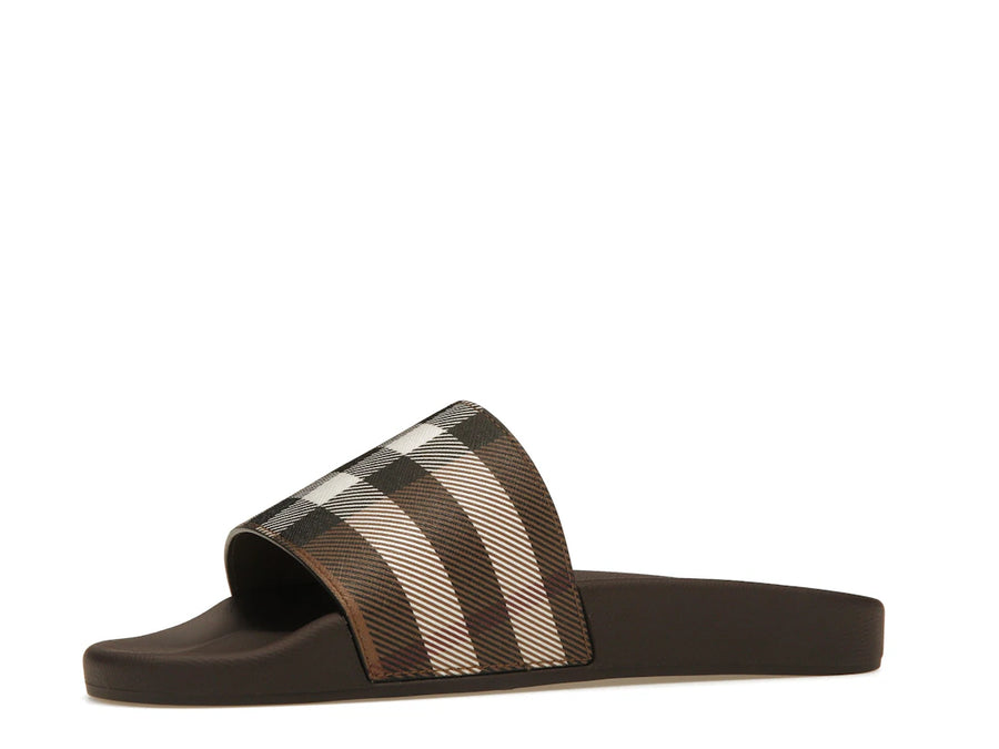 Sandales Burberry à carreaux marron foncé