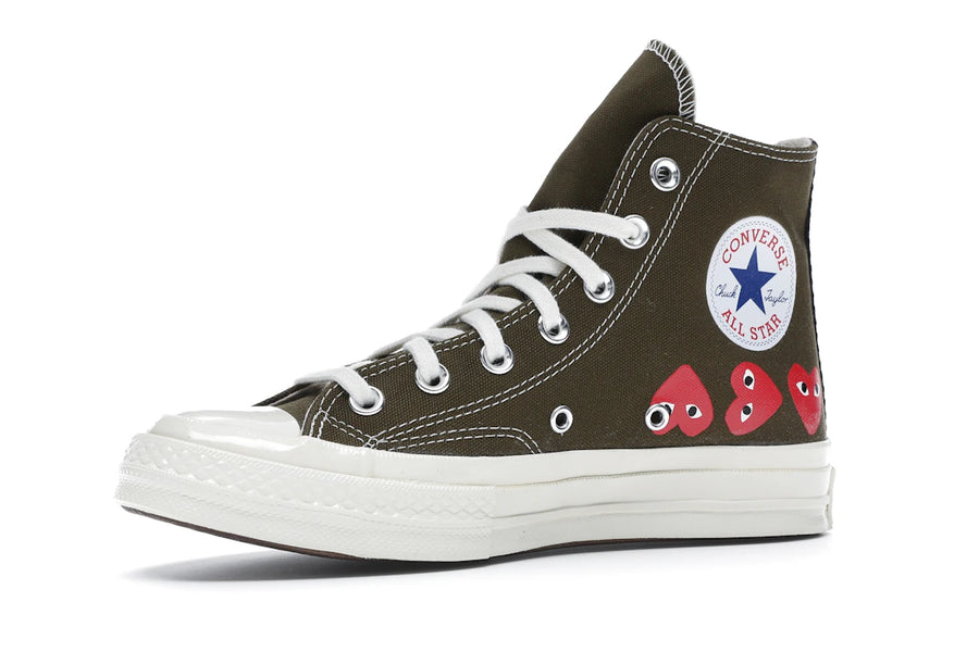 Converse Chuck Taylor All Star 70 Hi Comme des Garçons PLAY Vert Multi-Cœurs