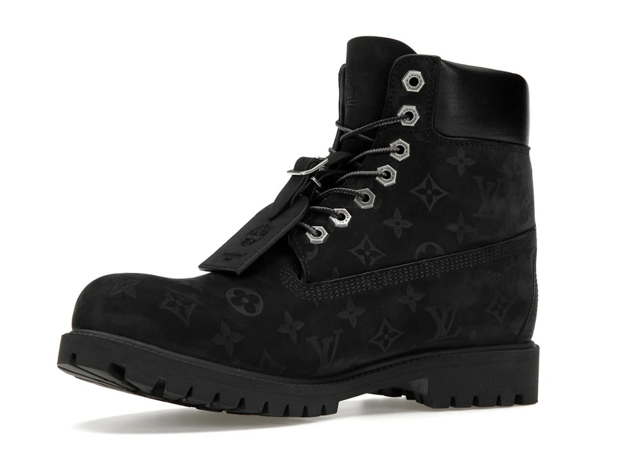 Bottines Louis Vuitton Timberland 6" noires monogrammées