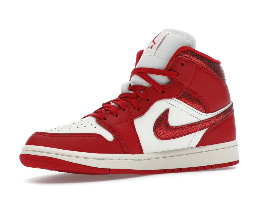 Jordan 1 Mid SE Rouge Cuir Craquelé (Femme)